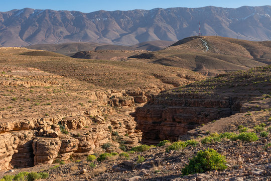 Valley and Atlas Mountains in Midelt Morocco