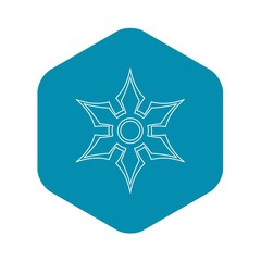 Shuriken icon. Outline illustration of shuriken vector icon for web