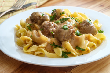 Swedish Meatballs Gravy Noodles