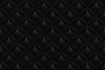 Fototapeta premium Black Sphere Abstract Background. Сircle Seamless Background. 3D Render Background