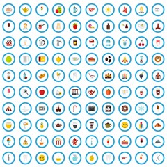 100 pastry icons set in flat style for any design vector illustration