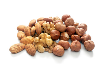 Almonds, hazelnuts and walnuts