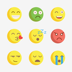 Fototapeta premium Emoji. Vector icons emoji. Expressionless emoji.