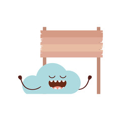 beautiful cloud kawaii isolated icon