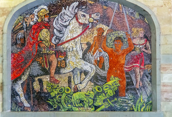 mosaic on the wall