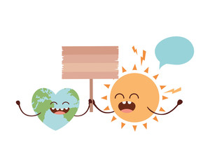 planet earth kawaii isolated icon