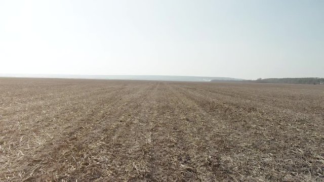 Fast flight over a huge empty field
