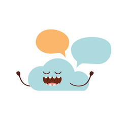 beautiful cloud kawaii isolated icon