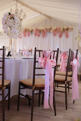 Wedding Setup decoration during Reception - Tender pink and white color - Zephyr and marshmallow details