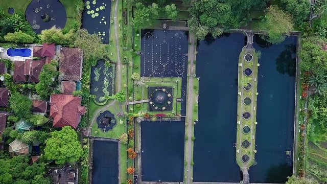 Top view of Tirta Gangga former royal water palace.