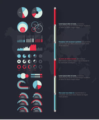 Timeline vector infographic. World map