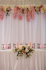Wedding Setup decoration during Reception - Tender pink and white color - Zephyr and marshmallow details