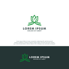 Abstract Flower logo template, Nature icon design vector illustration