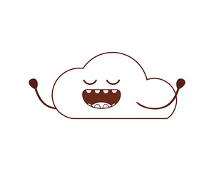 beautiful cloud kawaii isolated icon
