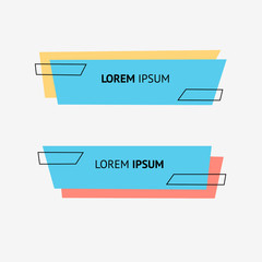 Set of flat geometric polygon vector banners.