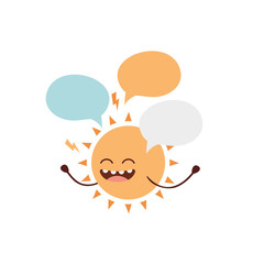 radiant sun kawaii isolated icon