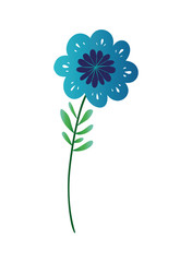 flower with leafs isolated icon