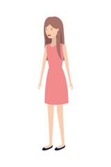 young woman standing avatar character