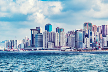 Fototapeta na wymiar City view at day time. Hong Kong.