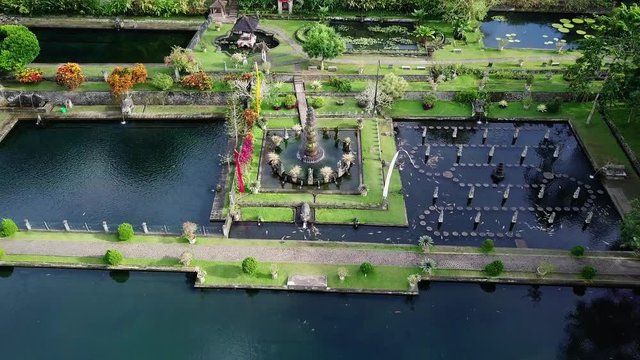 Top view of Tirta Gangga former royal water palace.