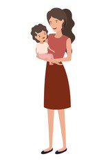 woman with baby avatar character