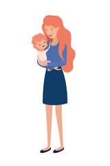 woman with baby avatar character