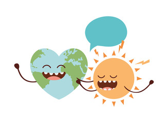 planet earth kawaii isolated icon