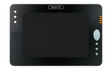 concept art of tablet computer with white background