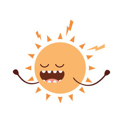 radiant sun kawaii isolated icon