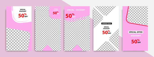 Modern minimal square stripe line shape template in purple and white color with frame. Corporate advertising template for social media stories, story, business banner, flyer, and brochure.