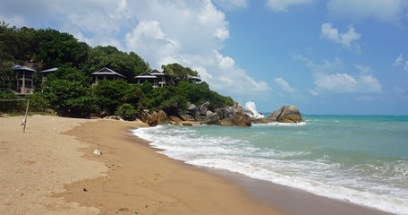 tropical coral beach on koh samui