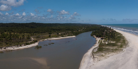Aerial view of Desire Island - South of Bahia Brazil