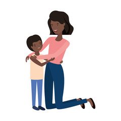 woman with son avatar character