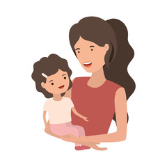 woman with baby avatar character