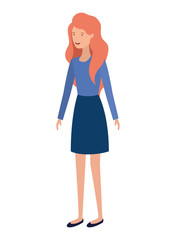 young woman standing avatar character