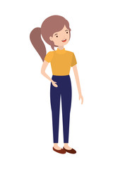 young woman standing avatar character