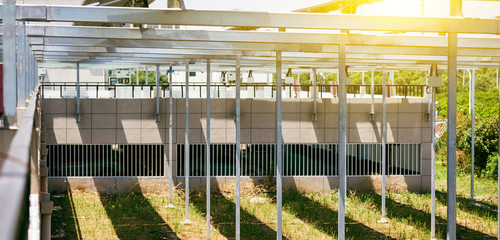 New energy solar photovoltaic panel bracket partial detail map