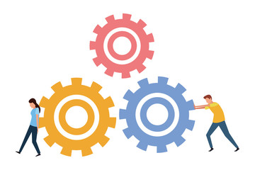 Coworkers teamwork cartoon