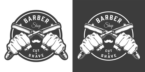 Monochrome barbershop emblem