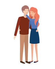 Fototapeta premium young couple avatar character
