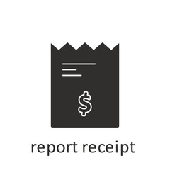 Report receipt , icon, black. Element mobile concept and web apps illustration. Thin line icon for website design and development, app development. Vector icon