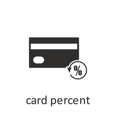 Card percent, icon, black. Element mobile concept and web apps illustration. Thin line icon for website design and development, app development. Vector icon