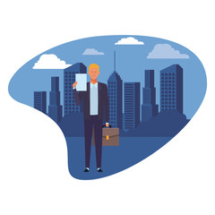 Obraz premium businessman avatar cartoon character