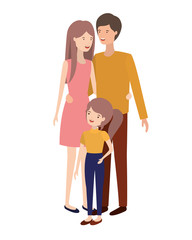 parents couple with daughter avatar