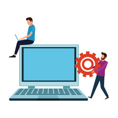 Coworkers teamwork cartoon