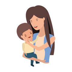 Obraz premium woman with baby avatar character