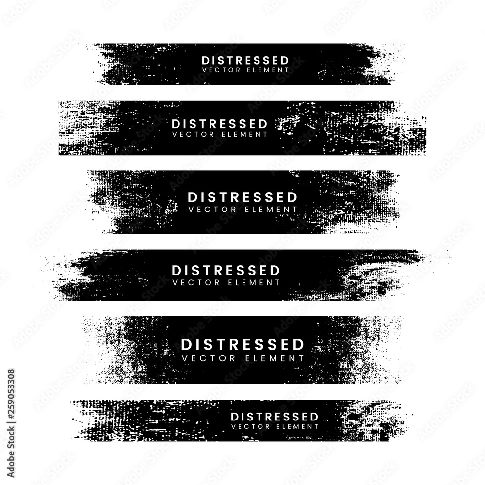 Wall mural distressed black stroke banners