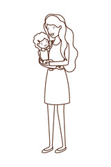 woman with baby avatar character
