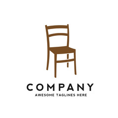 creative simple chair furniture logo design concept
