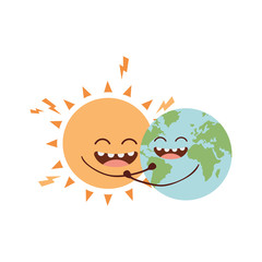planet earth kawaii isolated icon